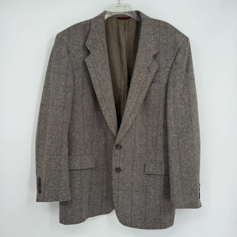 Hart Schaffner Marx Size 44L Wool Blazer Sport Coat Suit Jacket black 2 button